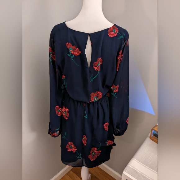 Express - Medium - Blue Floral Mini Dress - Picture 2 of 3